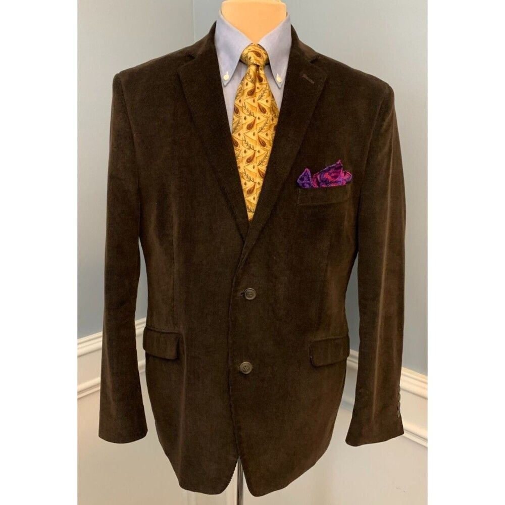 Madison Corduroy Blazer Mens 44R Jacket Cotton Sportcoat Paisley Liner